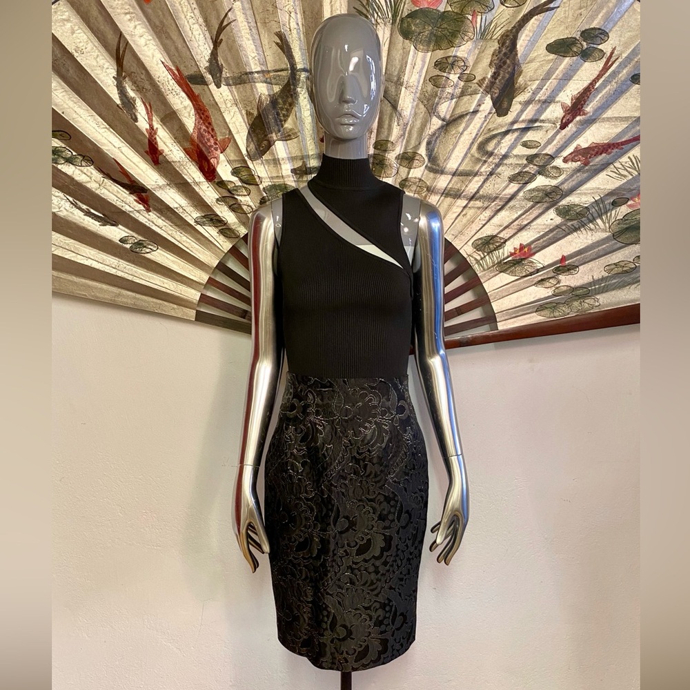 Ports Black Brocade Skirt, 2